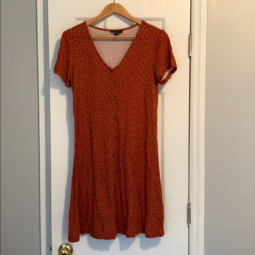 ASOS Maternity Dress, Orange with white polka dots